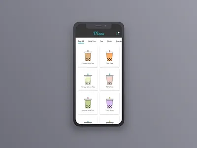 Daily UI #043 Food/drink Menu boba daily ui design ui design uiux user interface ux design