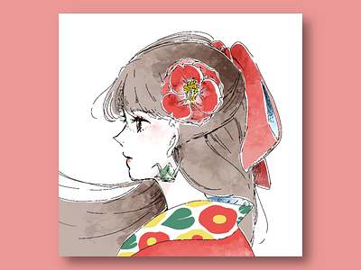 Icon-Japanese Girls face girl girl illustration icon japanese kimono