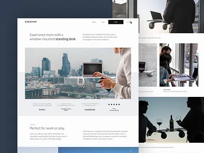 DeskView Homepage clean design desktop grid layout lightweight minimal shopify type typography ui ux web