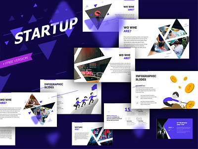 Startup Presentation Template annual report branding create creative deck design illustration infographic keynote minimal powerpoint presentation slide template