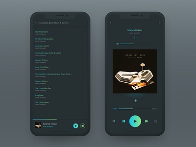 Daily UI 009: Music Player blue daily ui daily ui 009 dailyui dark mode figma green mobile app music app music player