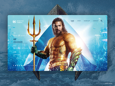 Aquaman - DC Comic Showcase adobe adobe illustrator adobe xd bold color branding decor design design app illustration landing page mockup typography ui ui design uiux ui ux ux webpage design