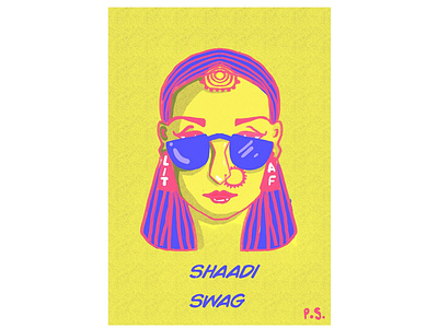 SHAADI SHOWSHA! blue color creative delhi design illistration indian cartoon indian culture photoshop pink sunglasses wedding