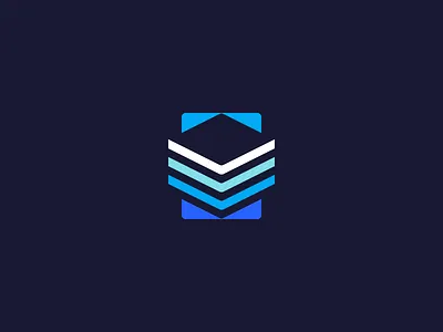 Logo blue branding flat icon layer logo stack stream