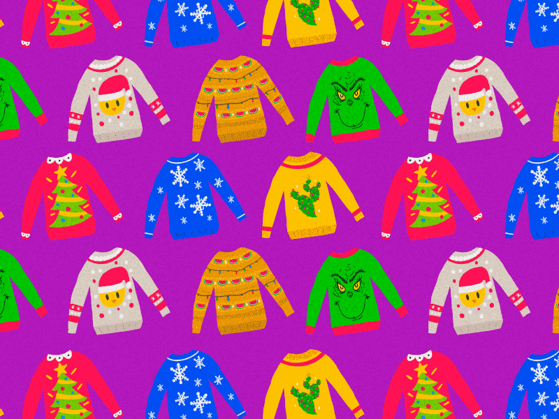 Christmas postcard animation christmas christmas card design gif gif animated illustration illustration art pattern postcard postcard design ugly sweater