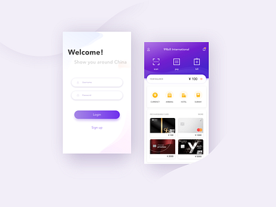 99bill International App_Login & Main Page financial financial app login login design login page main page mobile mobile app mobile app design ui ui design