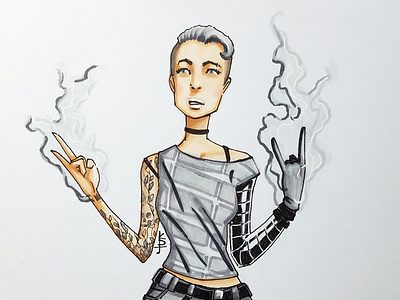 Smokin’ copic art copic illustration copic marker copic sketch copicmarkers illustration original character