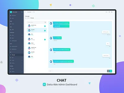 💬Chat - Datta Able Admin dashboard admin dashboard admin design admin page admin panel admin template admin theme boostrap admin template bootstrap 4 bootstrap admin chat chat box message sass ui ux design