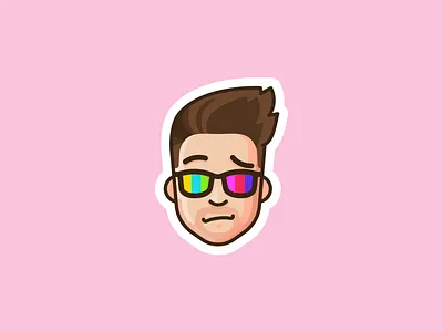 Funky avatar avatar boy character glasses icon illustration man outline sarcastic sun glasses tv youtube