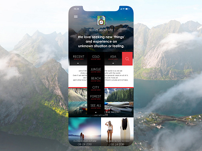 Adventure Blog Mobile Edition android design ios minimal mobile travel ui ux webdesign