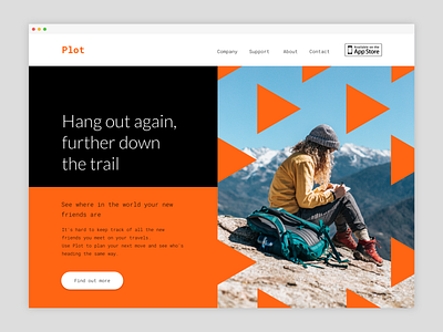 Daily UI #003 – Landing Page bold color colorful colour colourful daily daily ui daily ui 003 dailyui design lato minimal orange roboto simple ui ux vector web