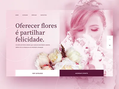 Florist Homepage Concept bouquet floral florist flowers flowershop homepage page pink shop store website wedding