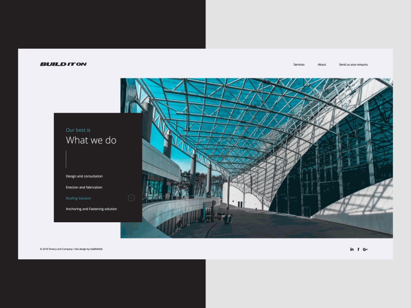 Build it on Home page construction construction website landing page uiux uiuxdesign web design website design