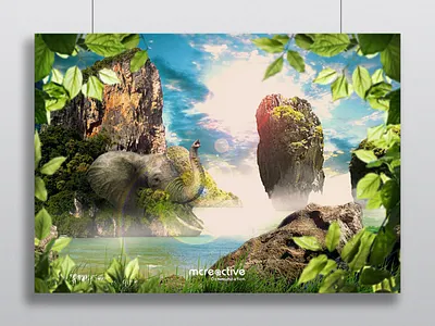 Compositing : Paradise adobe africa badgedesign brushpen compositing elephants inspiration landscape mcreactive photoshop sketch sketchbook