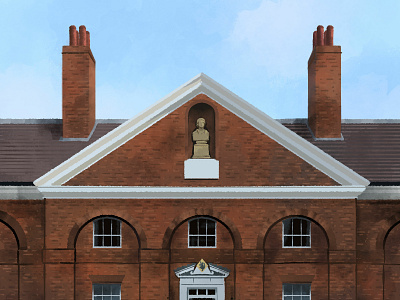 Wandesford House brickwork georgian house illustration wandesford york