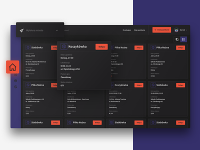 Sport Host Dark Mode app black dark darkmode dashboard ui ux web webdesign