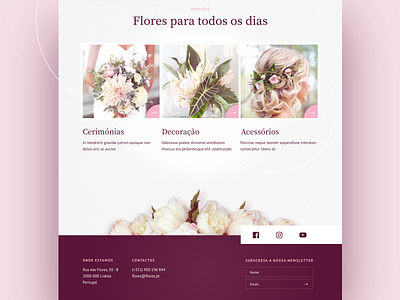 Florist Homepage Concept bouquet floral florist flowers flowershop homepage page pink shop store website wedding