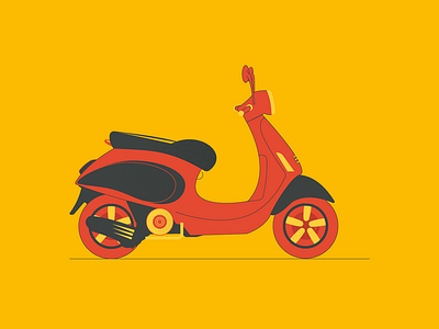 Vespa design illustration minimal scooter ui vector vespa