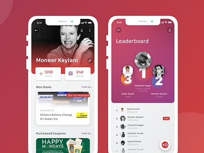 Optio - Profile and Leaderboard david bowie deals futuristic gamification gamify gaming app leaderboard leaderboards loyalty minimal modern optio option pencil profile profile design simple