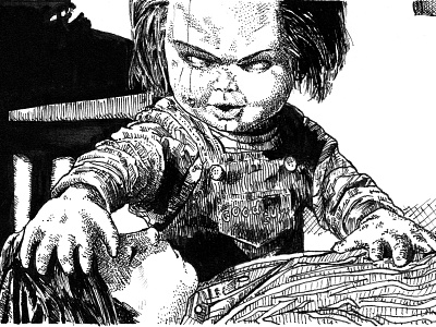 Child's play artwork draw film illustration ink inktober 2018