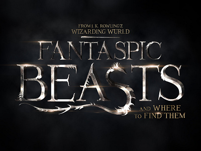 Fantastic Beasts Texrt Effect 3d 3d text cinematic design download hollywood intro lettering logo mock up mockup movie photoshop psd superhero template text effect text styles title typography