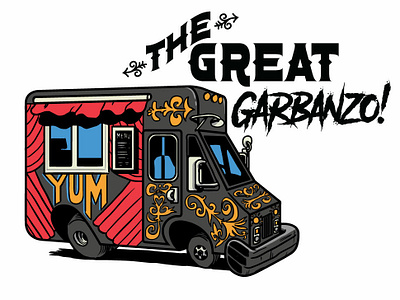 The Great Garbanzo concept drawing falafel fanart font food food truck hummus illustration photoshop type