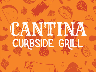 Cantina Curbside branding design drawing fun illustrator latin fusion food logo orange