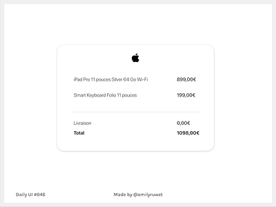 Dailyui 46 apple dailyui invoice product sketch app uidesign uxdesign