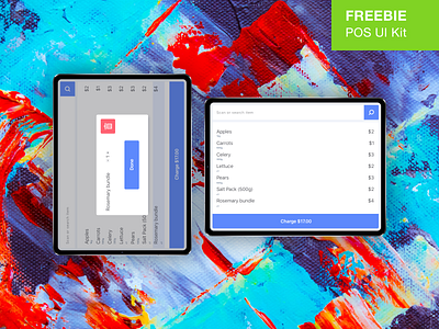 Artsy POS App app art brush color freebie ios ipad pro menu pos ui retail shop sketch tablet ui ui kit ux vector