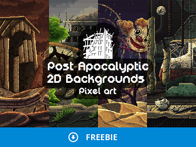 Free Post Apocalyptic Pixel Art Backgrounds 2d backgrounds game game assets gamedev pixel art