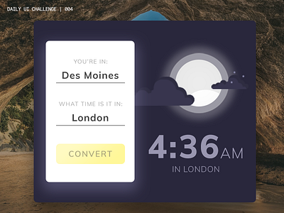 Daily UI 004 - Time Zone Converter (Calculator) 004 app design dailyui desktop app desktop application desktop widget illustration time zone time zone converter ui