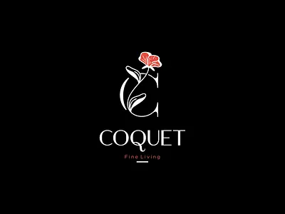 Coquet fine living bar black brand branding cafe coquette cursordesign cursordesignstudio design flower graphicdesign icon illustration logo monogram pantone typography vector