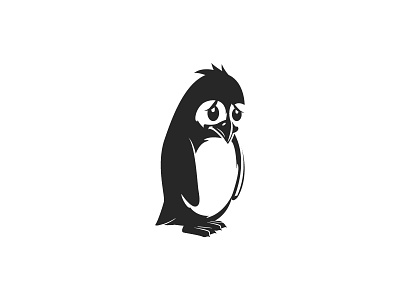 Sad Penguin icon illustration logo mark penguin sad sign symbol