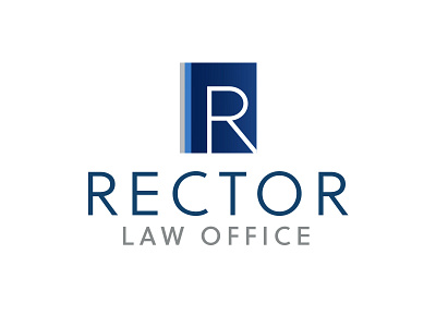 Rector Law Office branding business identity initial law lawyer legal logo