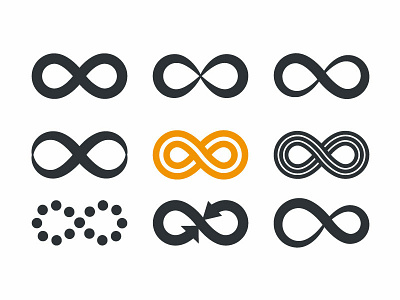 Infinity symbols cyclicity design icon illustration infinity microstock repetition symbol typography unlimited