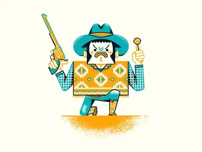 The Confectionery Kid character character design cowboy flat illustration minimal pattern southwest
