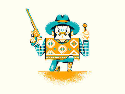 The Confectionery Kid character character design cowboy flat illustration minimal pattern southwest