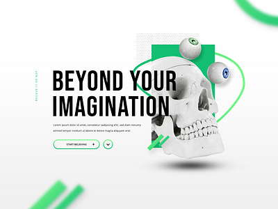 Beyond Your Imagination || Visual Concept concept design graphic header design screen skull visual web