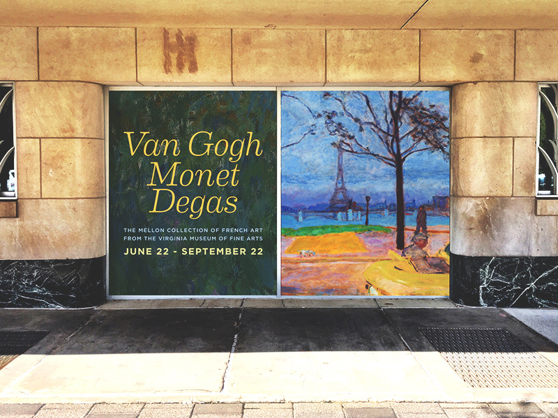 Example of Van Gogh, Monet, Degas (Window Display)