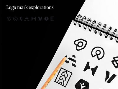 Logo mark exploration design draft exploration logo mark paper startups