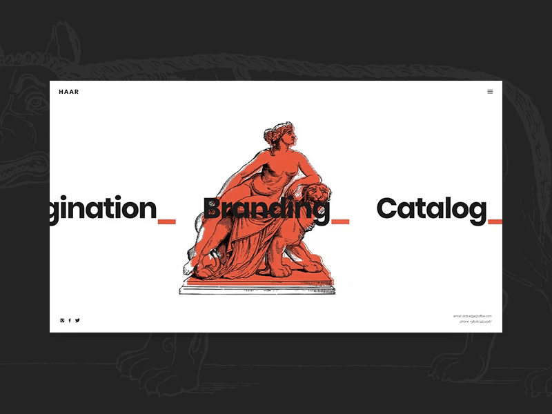 HAAR - Interactive Showcase art bold bold color creative design illustration interactive portfolio red template ui ux web webdesig wordpress