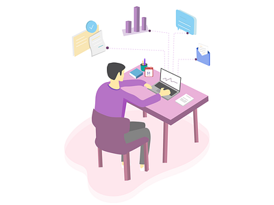 Working design illustration vector