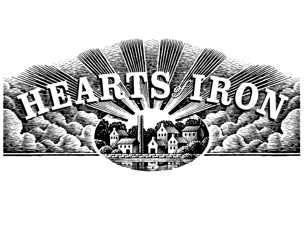 Pen and ink illustration –an ad about the history of iron mining branding classic emblem design engraving graphic design illustration pen and ink symbol type vintage woodcut