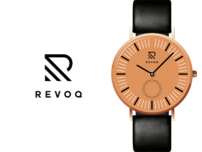 Revoq brand branding clean clever design eye catching eyecatching fingerprint flat gradient graphic design icon identity lettering logo minimal typography ui vector watch