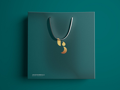 Anahí Borbolla branding design gold green logo