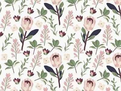 Maison de Fleurs Pattern botanical branding cute design exotic fabric floral flower flowers illustration leaf leaves logo logos pattern pattern design pattern library vector wallpaper wedding