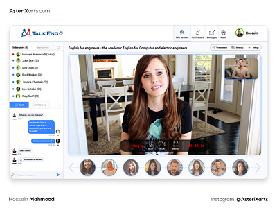 Video Chat asterixarts chat class elearning hossein mahmoodi ihmahmoodi iran talkengo ui uiux ux video video chat