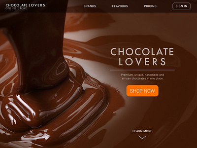 #003 Landing Page chocolate dailyui 003 landing page uidesign