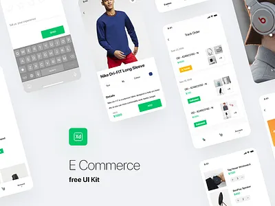 E-commerce UI kit adobe xd app clean dailyui design e commerce app ecommence freebie xd freebies ios minimal online online app shop shopping shopping app ui web app xd