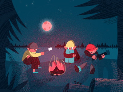 Camping after affects character animation illustration motiondesignschool